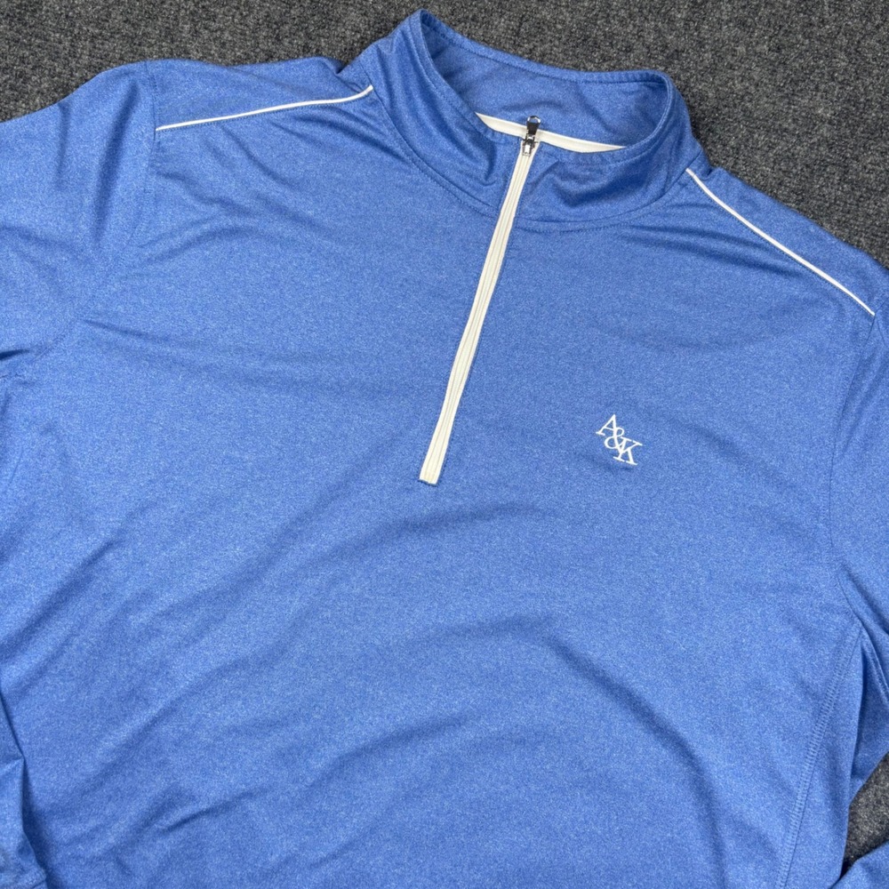 johnnie-O 1/4 Zip Pullover Mens XL Royal Blue Performance Stretch A&K Logo